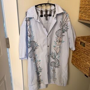 Van Heusen Light Blue Pineapple Print Shirt